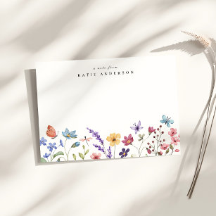 Cartão De Notas Floral Primavera de Verão Elegante