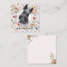 Floral Scottish Terrier Dog Mãe Notecard