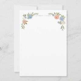 Cartão De Notas Floral Vintage