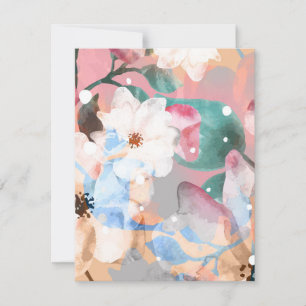 Cartão De Notas Flores de Abstrato de Aquarela 1