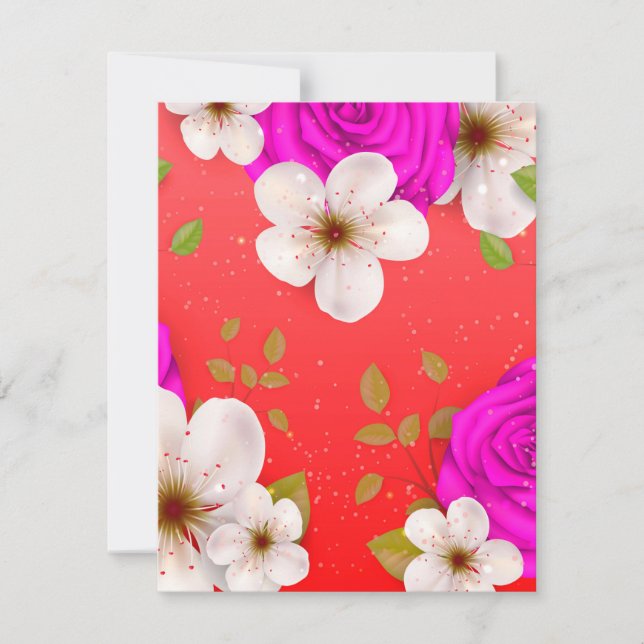 Cartão De Notas Flores de Aquarela 14 (Frente)