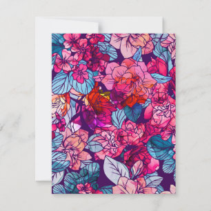 Cartão De Notas Flores de Aquarela 16
