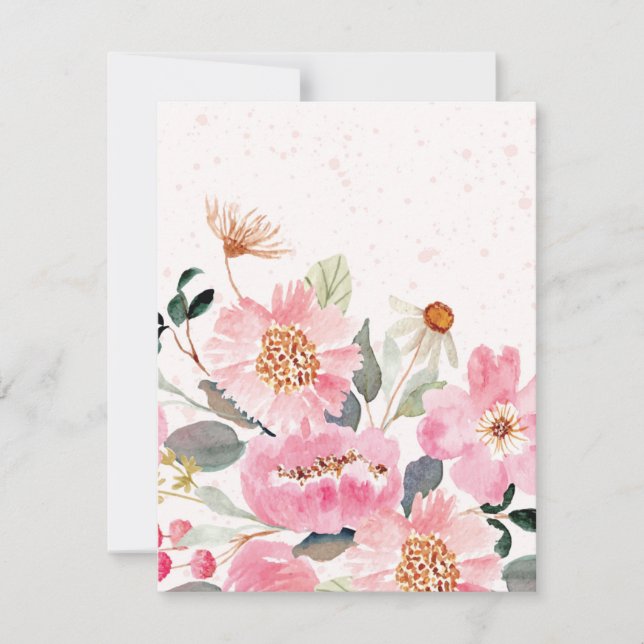 Cartão De Notas Flores de Aquarela 5 (Frente)