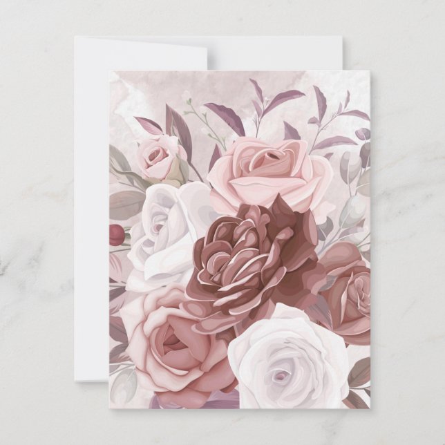 Cartão De Notas Flores de Aquarela 9 (Frente)