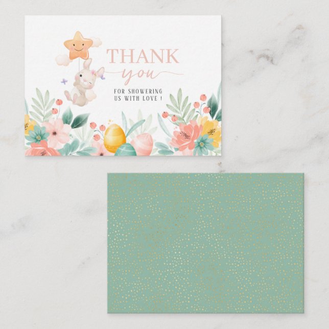 Cartão De Notas Flores de aquarela café da Páscoa e caça aos ovos  (Frente/Verso)