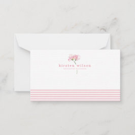 Cartão De Notas Flores de Ervilha Rosa Elegantes - Personalizadas