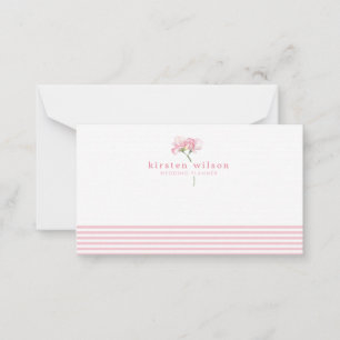 Cartão De Notas Flores de Ervilha Rosa Elegantes - Personalizadas