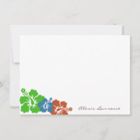 Flores de hibisco verdes tropicais papelaria