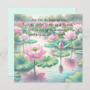 Cartão De Notas Flores de Lotus e Cotação