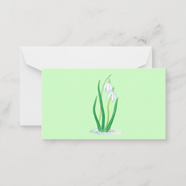 Cartão De Notas Flores de Neve (Galanthus nivalis) (Frente)