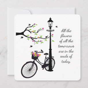 Cartão De Notas Flores e aves de bordo 5x5