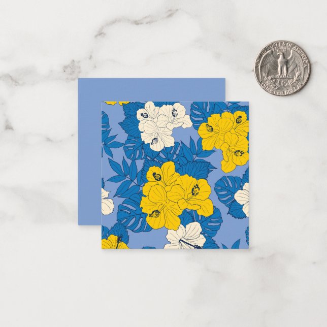 Cartão De Notas Flores e folhas de hibisco (Frente/Verso In Situ)