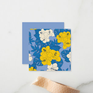 Cartão De Notas Flores e folhas de hibisco