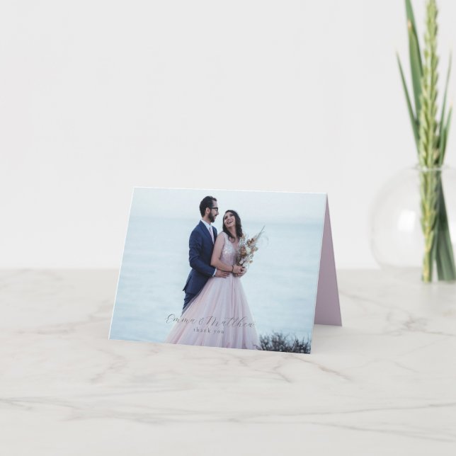 Cartão De Notas Flores Russas Por Aquarela Foto Dobrada Obrigado (Frente)