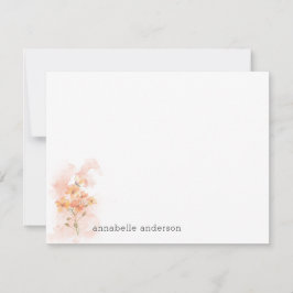 Cartão De Notas Flores Selvagens Amarelas Rustic Watercolor Splash