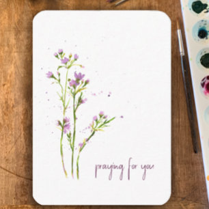 Cartão De Notas Flores Selvagens Modernas de Aquarela Rezando Po