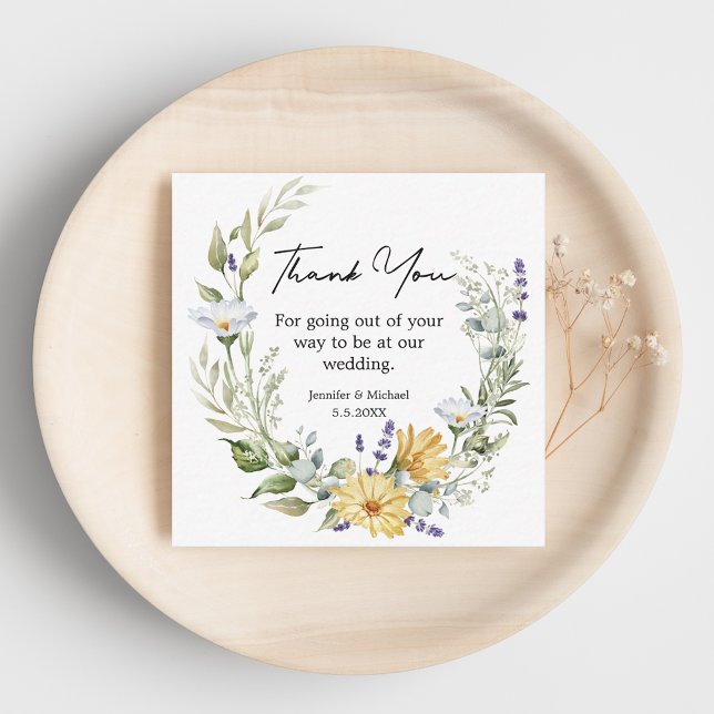 Cartão De Notas flores silvestres elegantes obrigado estilosas mod (Criador carregado)