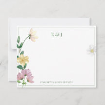 Flores Silvestres Monogramadas de Dupla Borda em V
