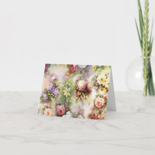 Cartão De Notas Flores Vintage