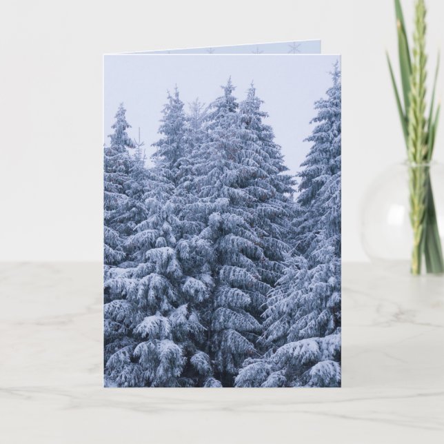 Cartão De Notas Floresta de inverno mágico - azul, personalizada (Frente)