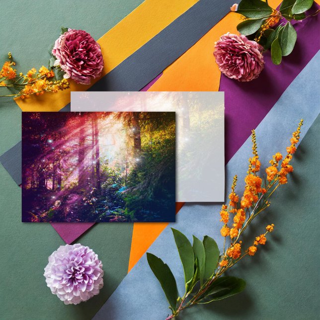 Cartão De Notas Florestas Arco-Íris Místicas Artísticas (Criador carregado)