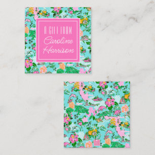 Cartão De Notas Flórida Map Preppy Palm Beach Pattern Impressão