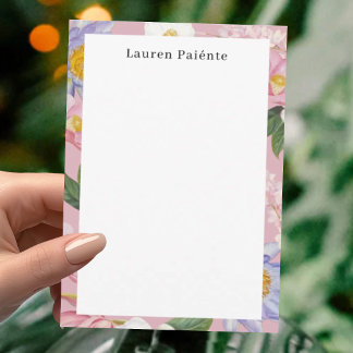 Cartão De Notas Flowers Personalized Stationery