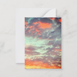 Cartão De Notas Flying Bird in Clouds Photo