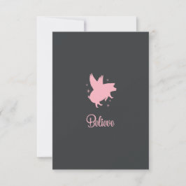 Cartão De Notas Flying Pig Believe Flat Note Card