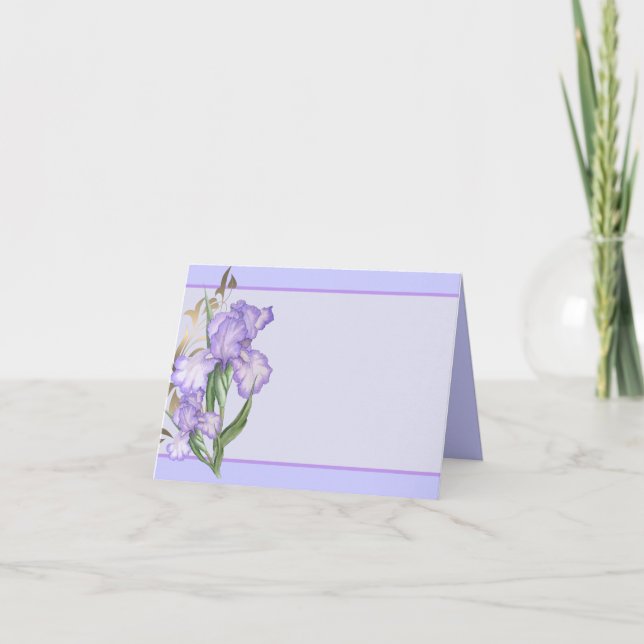 Cartão De Notas Folded Iris Note Card-Purple Irises-Small (Frente)