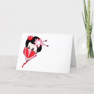 Cartão de Notas Folha Dupla: Geisha Girl