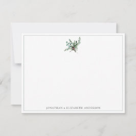 Cartão De Notas Folhagem Natalícia Minimalista 