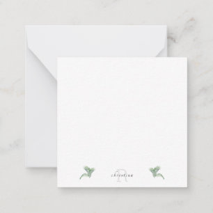 Cartão De Notas Folhagem Tropical Obrigado Vazio Monograma