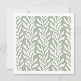 Cartão De Notas Folhas Botânicas Elegantes Verde Salvia Minimal