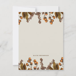 Cartão De Notas Folhas de Folhagem de Cores de Água de outono