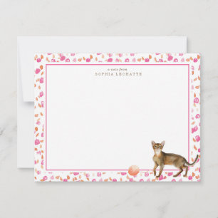 Cartão De Notas Folheto Personalizado do Cat Abissino