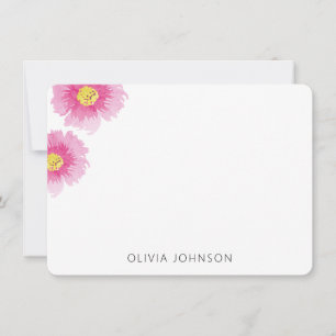 Cartão De Notas Forma Floral Rosa Cor de Água Chic Moderna Persona