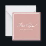 Cartão De Notas Formal Dusty Rose & White Script Wedding Thank You<br><div class="desc">Send your heartfelt thanks in elegant style with our Formal Dusty Rose & White Script Wedding Thank You Note Card. Featuring a rich dusty rose background, graceful white script, and a delicate white border, this card exudes sophistication and timeless charm. Perfect for expressing gratitude to your wedding guests, it pairs...</div>