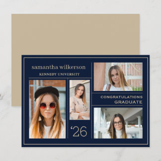 Cartão De Notas formando de Parabéns de Colagem de Fotografias