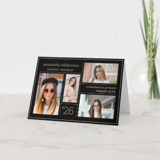 Cartão De Notas formando de Parabéns de Colagem de Fotografias