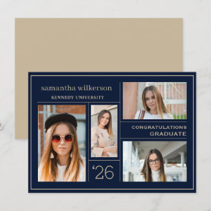 Cartão De Notas formando de Parabéns de Colagem de Fotografias