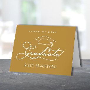 Cartão De Notas Formando Hat Dourado