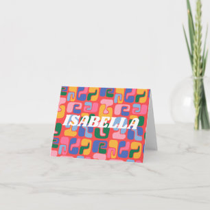 Cartão De Notas Formas Abstratas Coloridas Personalizadas Nome