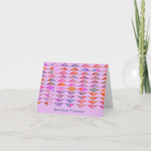 Cartão De Notas Formas Geométricas Abstrato Cute Roxo Personaliza