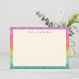 Cartão De Notas Formas Geométricas Coloridas Arco-Íris Personali