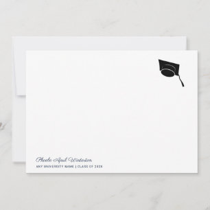 Cartão De Notas Formatura 2026 Tipografia Simples Boina de Graduaç