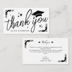 Cartão De Notas Formatura Personalizada Elegante Estrelas e Boina 