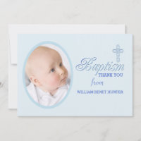 Foto Azul Batismo - Obrigado Notecard