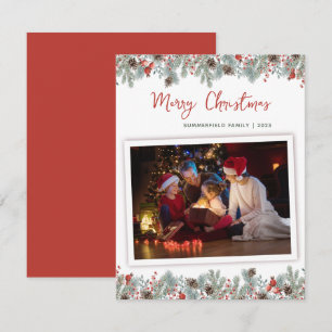 Cartão De Notas Foto da família Na moda de Natal moderno