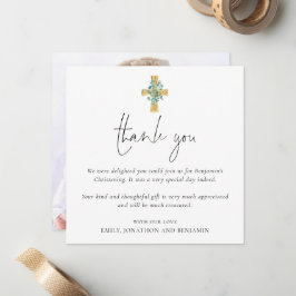 Cartão De Notas Foto de Baptism Christening Obrigado